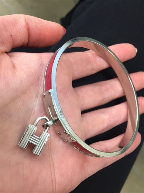 hermes lock bracelet silver